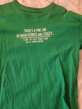 Source Unknown Green Short Sleeve Tee with White Text